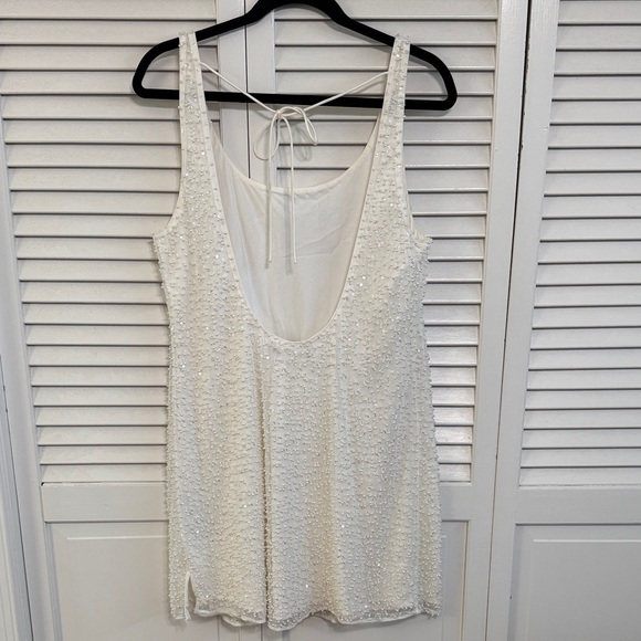 Abercrombie & Fitch White Beaded Mini Dress - Picture 13 of 14